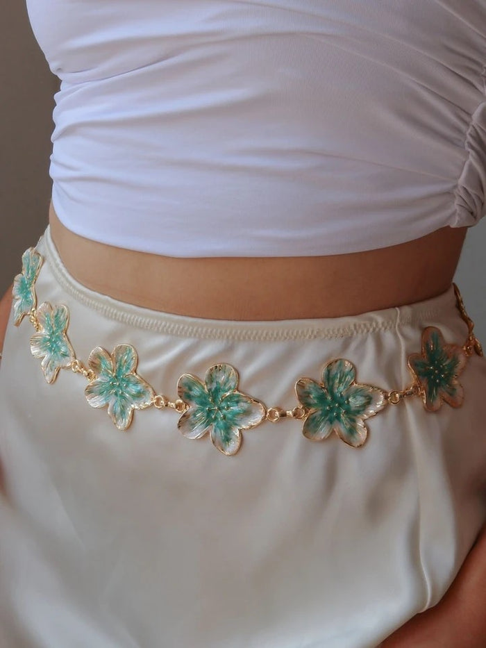 Green Lotus Flower Belt