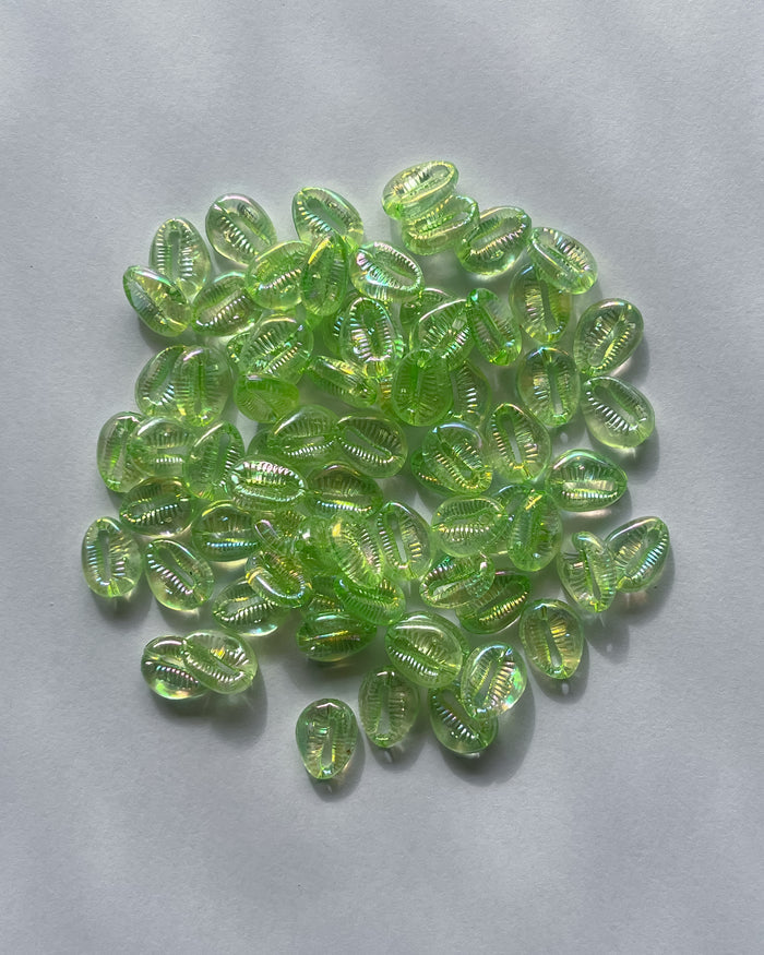 Green shell beads - 25 grams