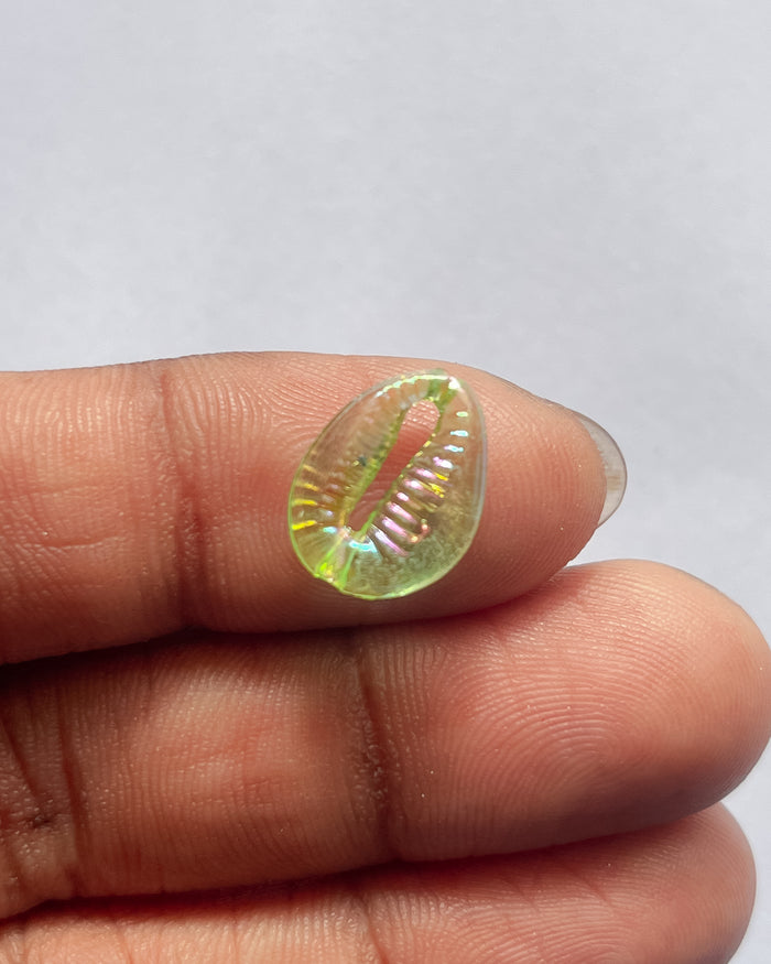 Green shell beads - 25 grams