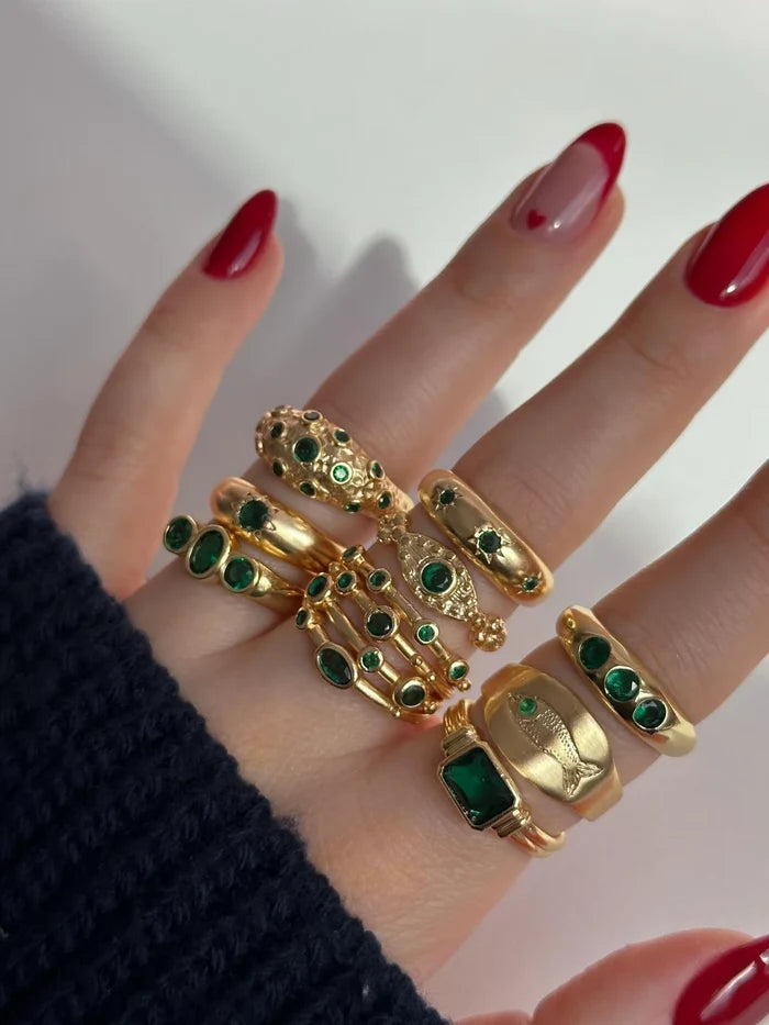 Green Trio Ring