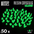 GSW GREEN GLOW Resin Crystals - Small Crystals Green Stuff World