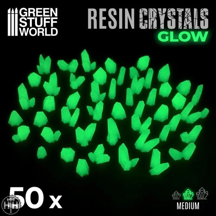 GSW GREEN GLOW Resin Crystals - Small Crystals Green Stuff World