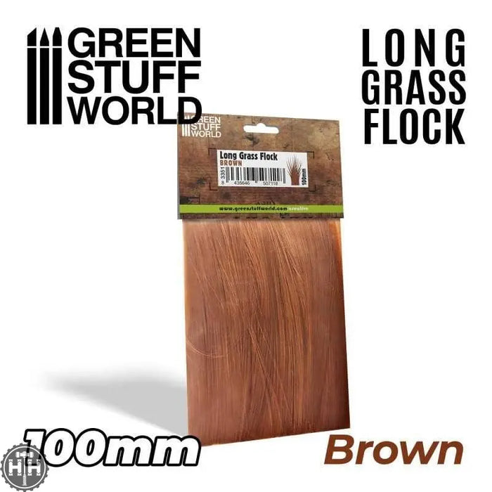 GSW Long Grass Flock 100mm - Brown Flock Green Stuff World