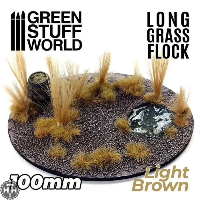 GSW Long Grass Flock 100mm - Light Brown Flock Green Stuff World