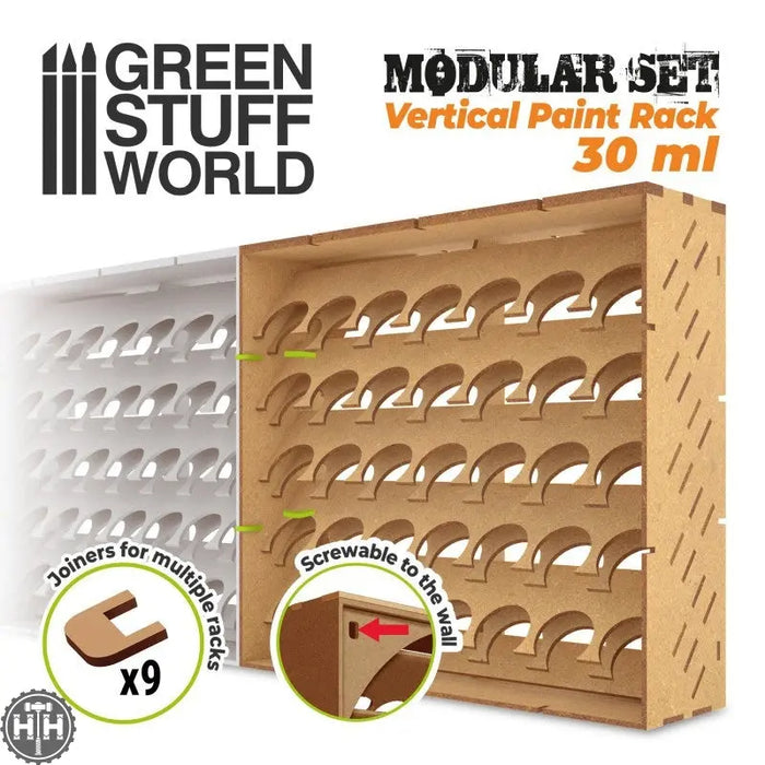 GSW Modular Paint Rack - VERTICAL 30ml Paint Rack Green Stuff World