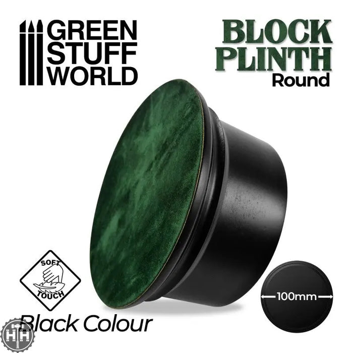 GSW Round Block Plinth 10cm - Black Plinth Green Stuff World