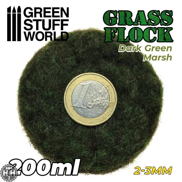 GSW Static Grass Flock 2-3mm - DARK GREEN MARSH - 200 ml Flock Green Stuff World