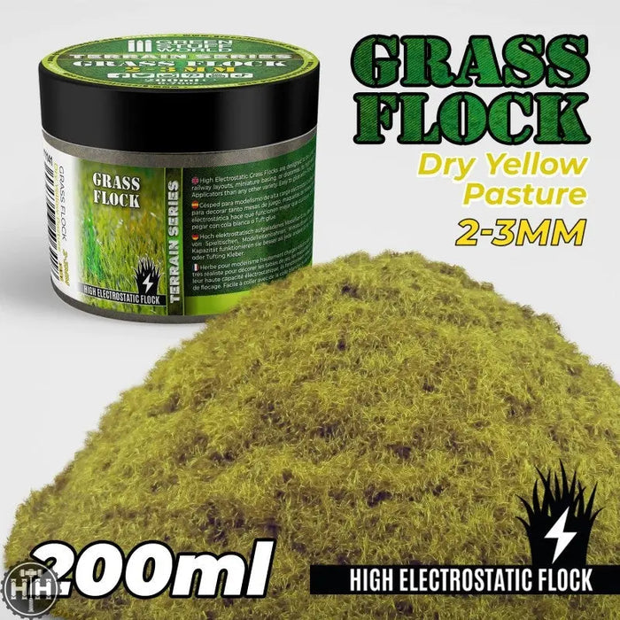 GSW Static Grass Flock 2-3mm - DRY YELLOW PASTURE - 200 ml Flock Green Stuff World