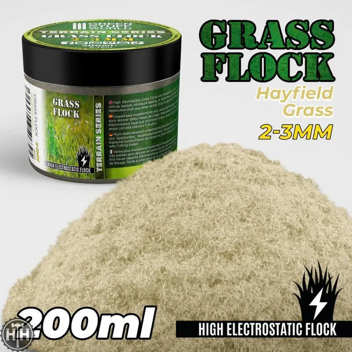 GSW Static Grass Flock 2-3mm - HAYFIELD GRASS - 200 ml Flock Green Stuff World