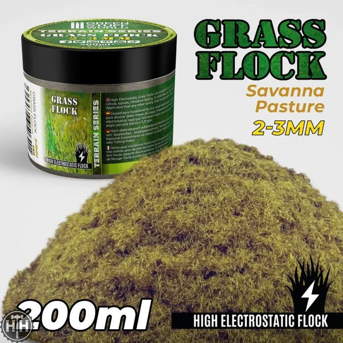 GSW Static Grass Flock 2-3mm - SAVANNA PASTURE - 200 ml Flock Green Stuff World