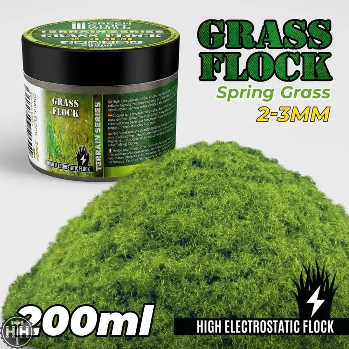 GSW Static Grass Flock 2-3mm - SPRING GRASS - 200 ml Flock Green Stuff World