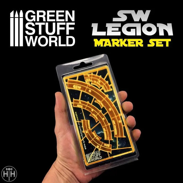 GSW SW Legion arc-shaped line of fire markers - ORANGE FLUOR Game Measure Green Stuff World