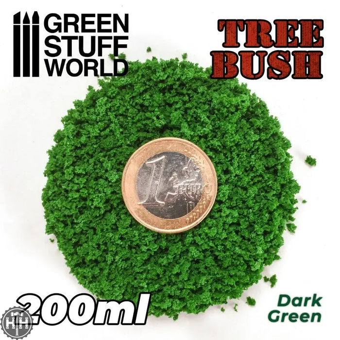GSW Tree Bush Clump Foliage - Dark Green - 200ml Flock Green Stuff World