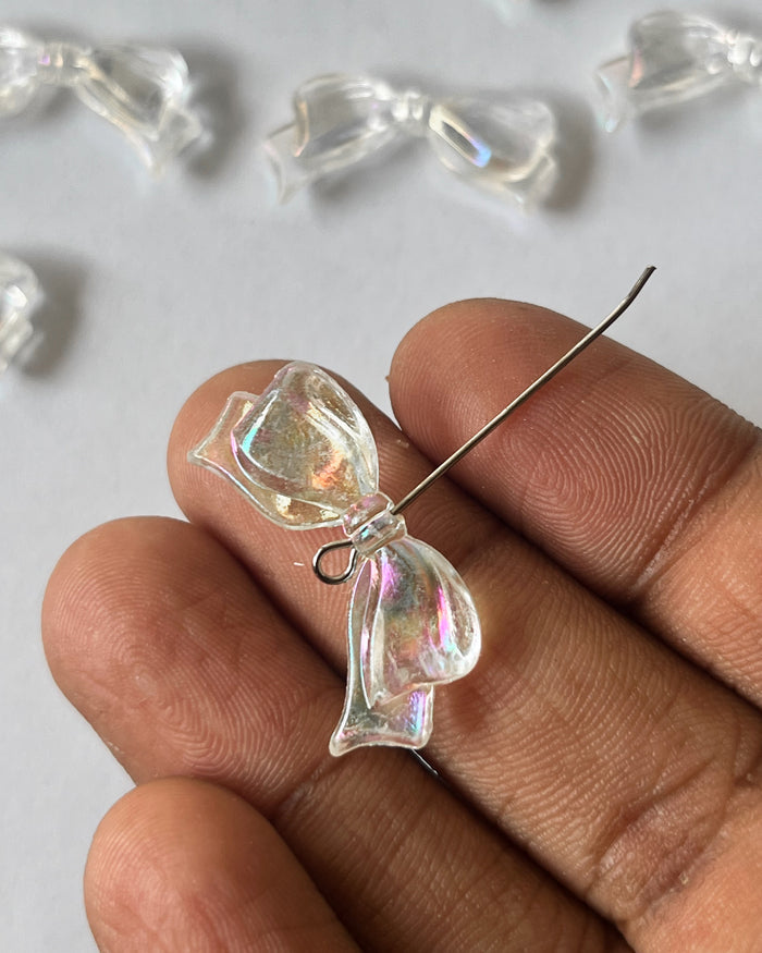 Holographic Bow beads / 50 grams