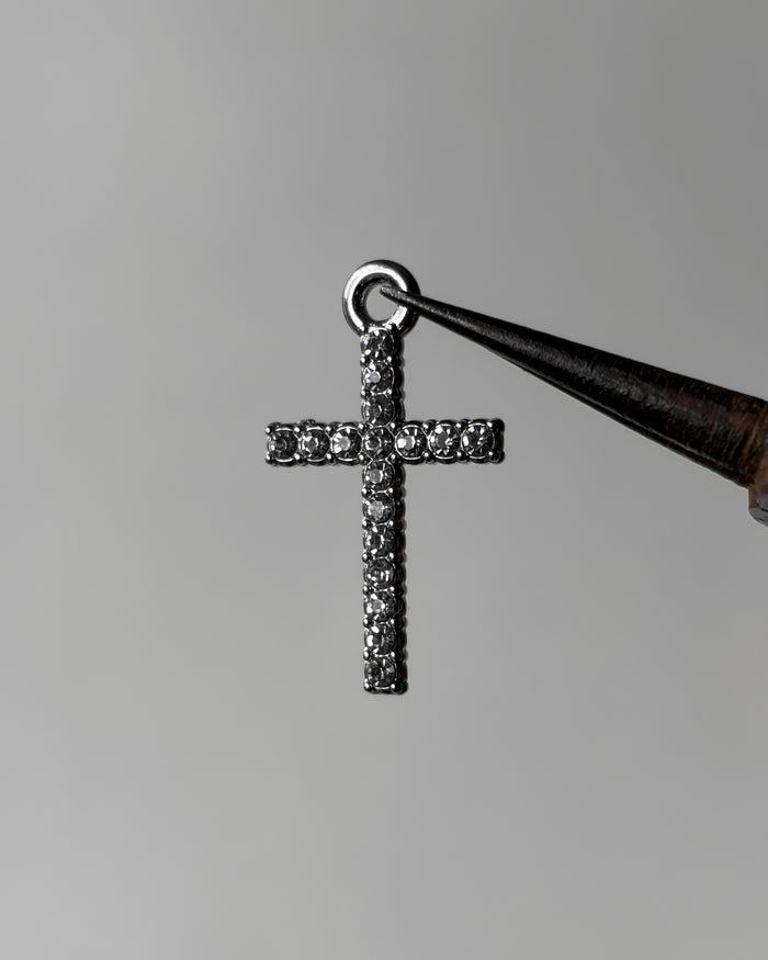 Iced cross charm