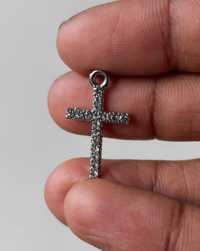 Iced cross charm
