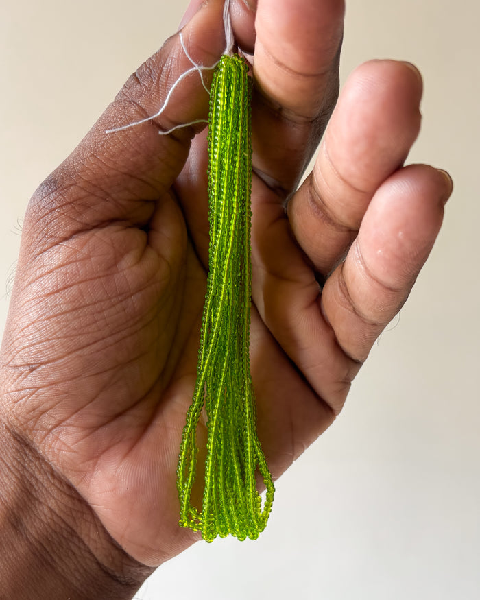 Light transparent green 11/0 size seed beads