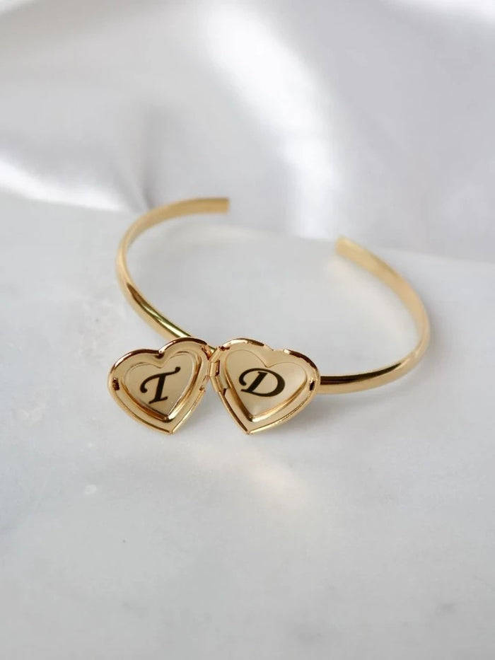 Memory Heart Locket Bracelet With Any Letters You Wish