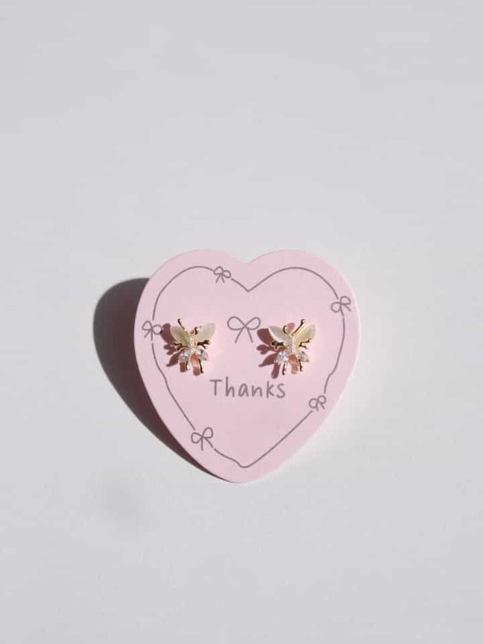 Minimal Butterfly 925 Silver Earrings