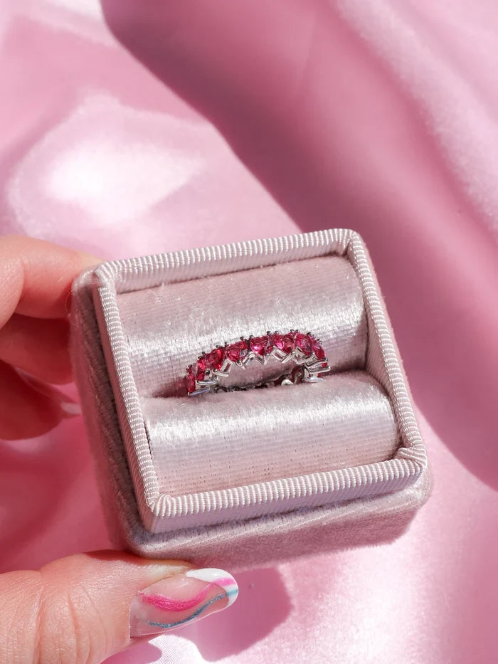 Multi Heart Colors 925 Silver Ring