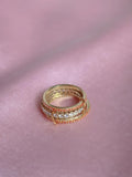 Orange Cream Trinity 925 Silver Ring (Size S)