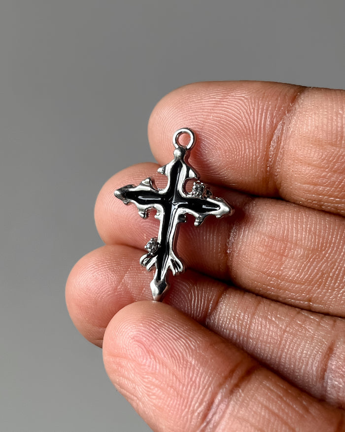 Oynx cross charm