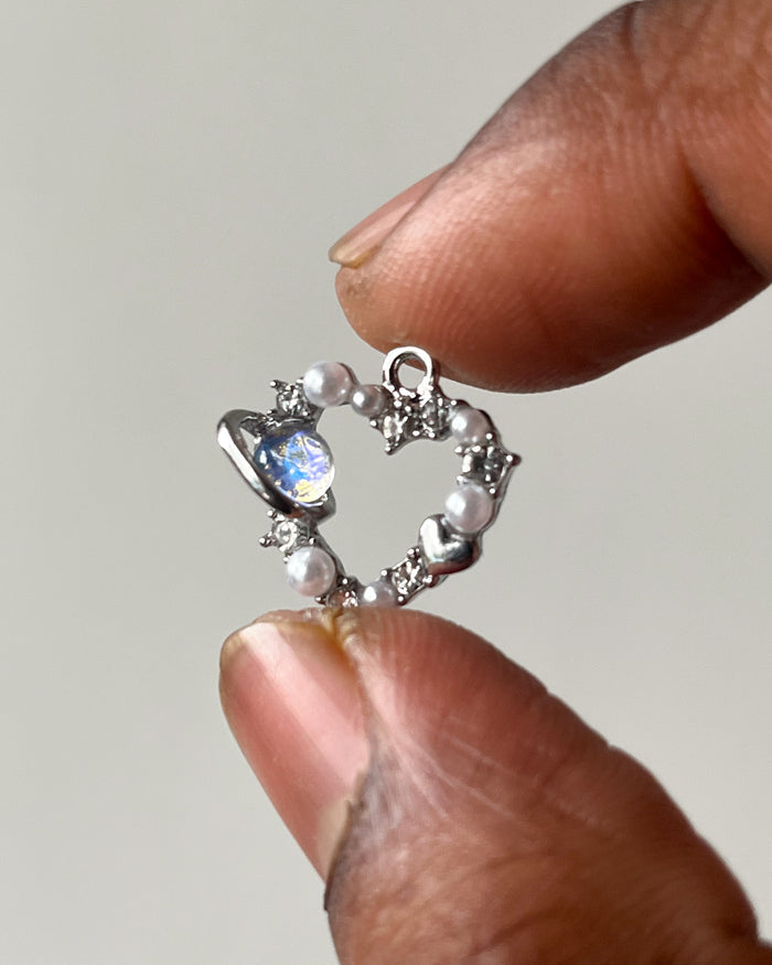 Pearl heart charm