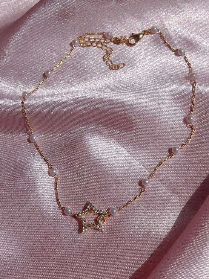 Pearl Star Choker Necklace