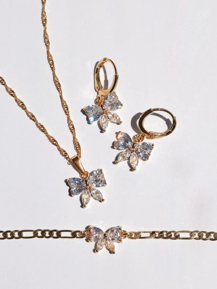 Perfect Ribbon Necklace - Earrings - Bracelet Set