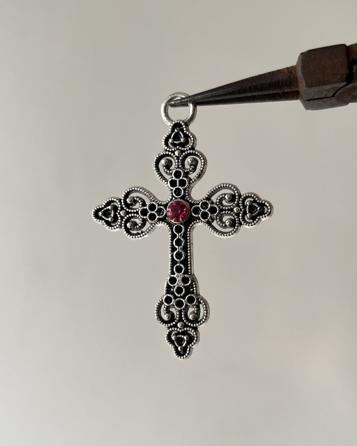 Pink cross charm