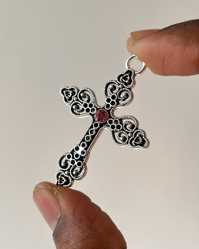 Pink cross charm