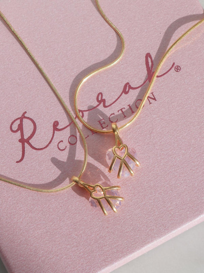 Pink Minimal Diamond Chateau Necklace