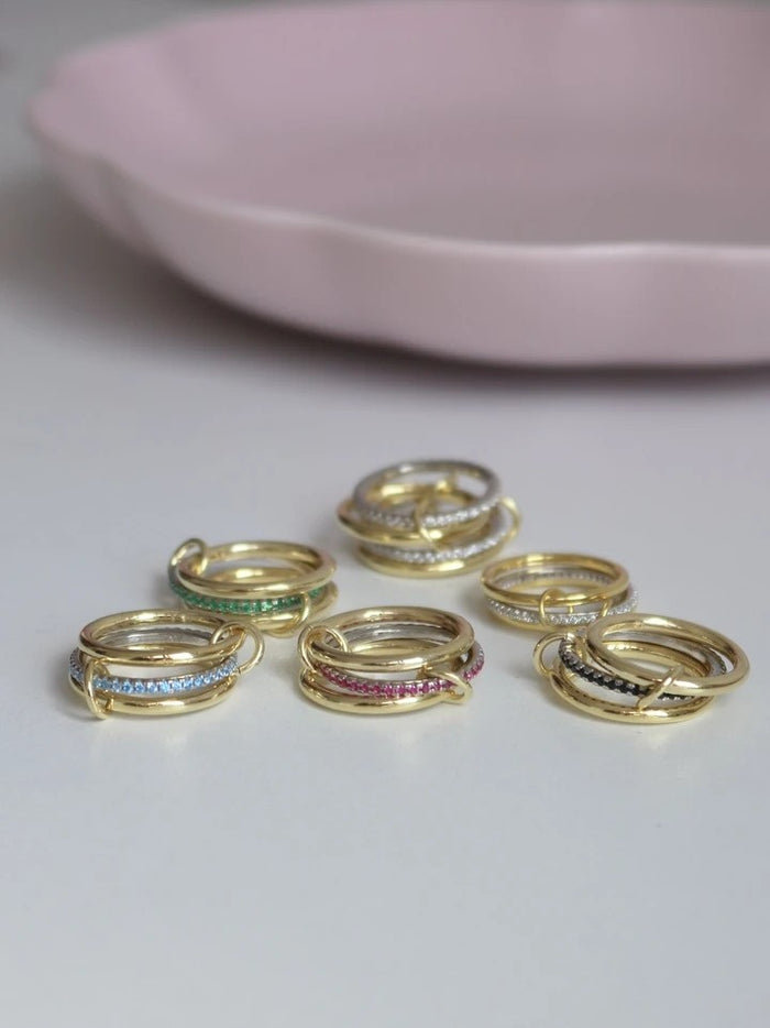 Pink Multiple 925 Silver Ring