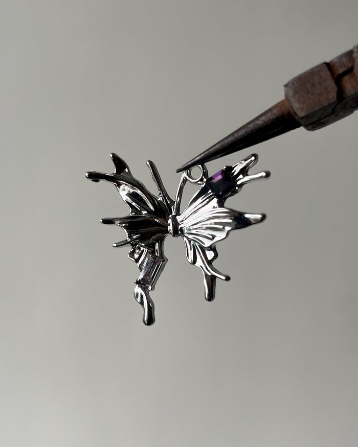 Pink purple butterfly charm