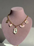 Pink Rose Breeze Charm Necklace