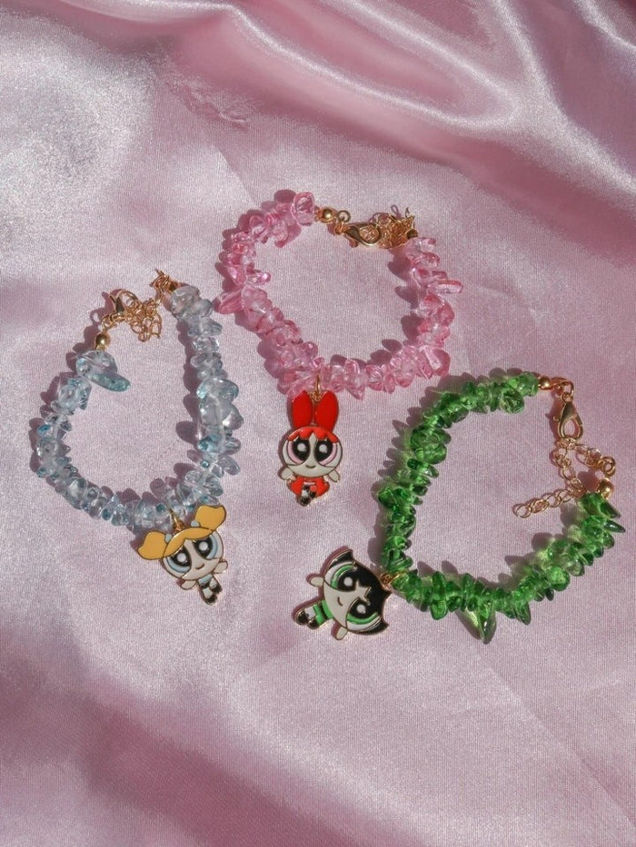 Powerpuff Girls Stone Bracelet