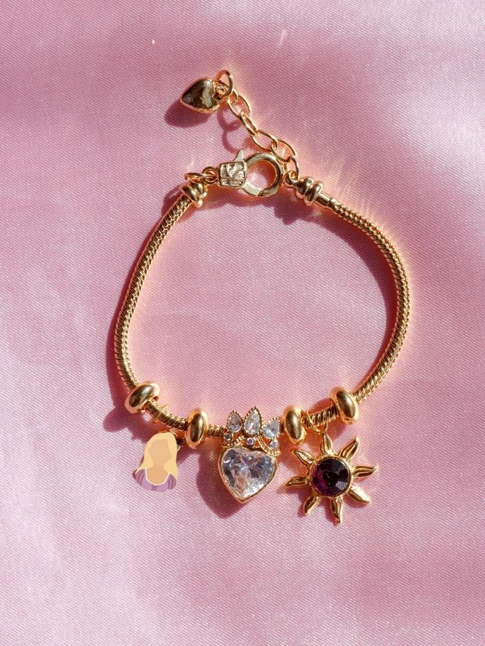 Rapunzel Charm Bracelet, Princess Charm Bracelet