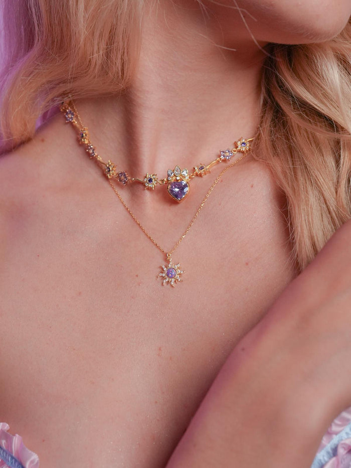 Rapunzel Royal Wedding Necklace, Princess Jewelry, White Flower Necklace