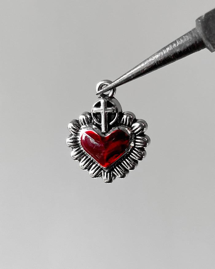 Red chrome heart charm