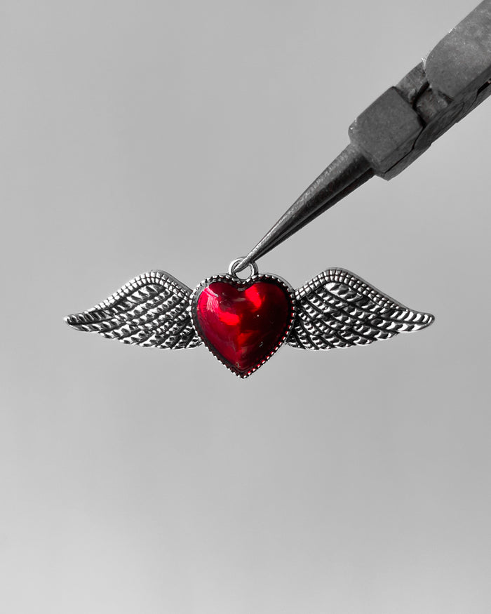 Red Heart wing charm