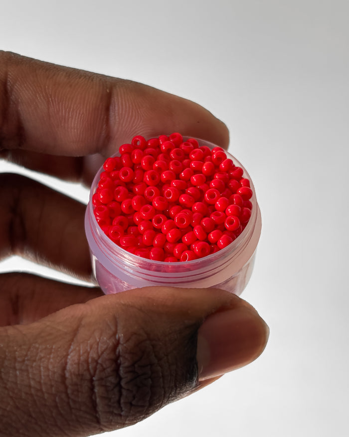 Red matte 8/0 size seed beads