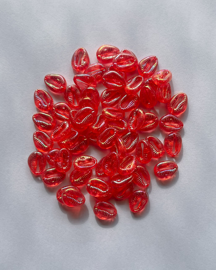 Red shell beads - 25 grams
