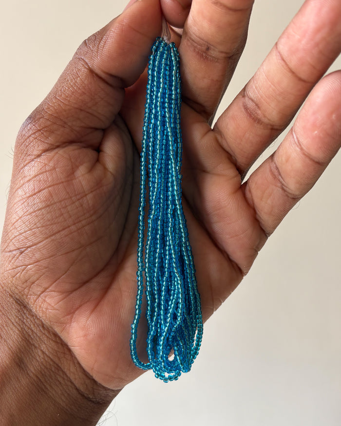 Shinny transparent blue 11/0 size seed beads
