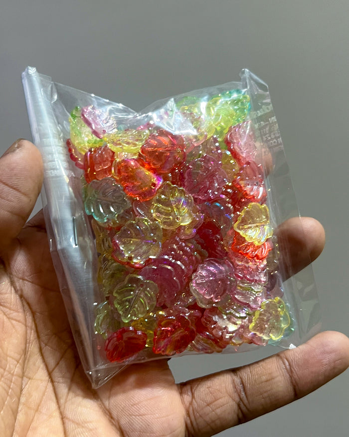 Small leaf beads - 50 grams