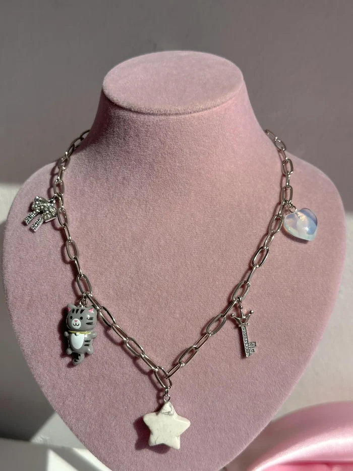 Star Cat Charm Necklace