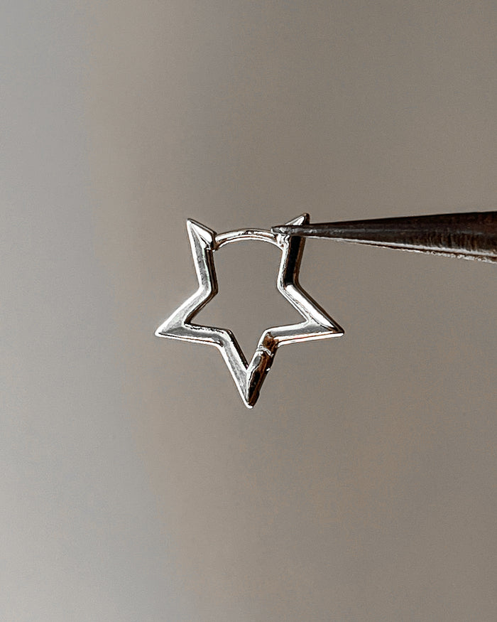 Star Hoops Earrings - 1 pair