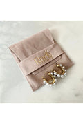 Steel Hoop Earrings With Pearls