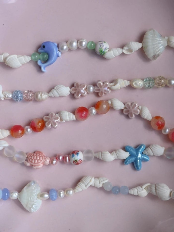 Sunset Shell Beaded Necklace