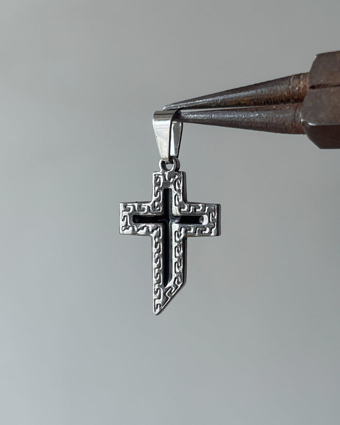 Teda cross silver charm