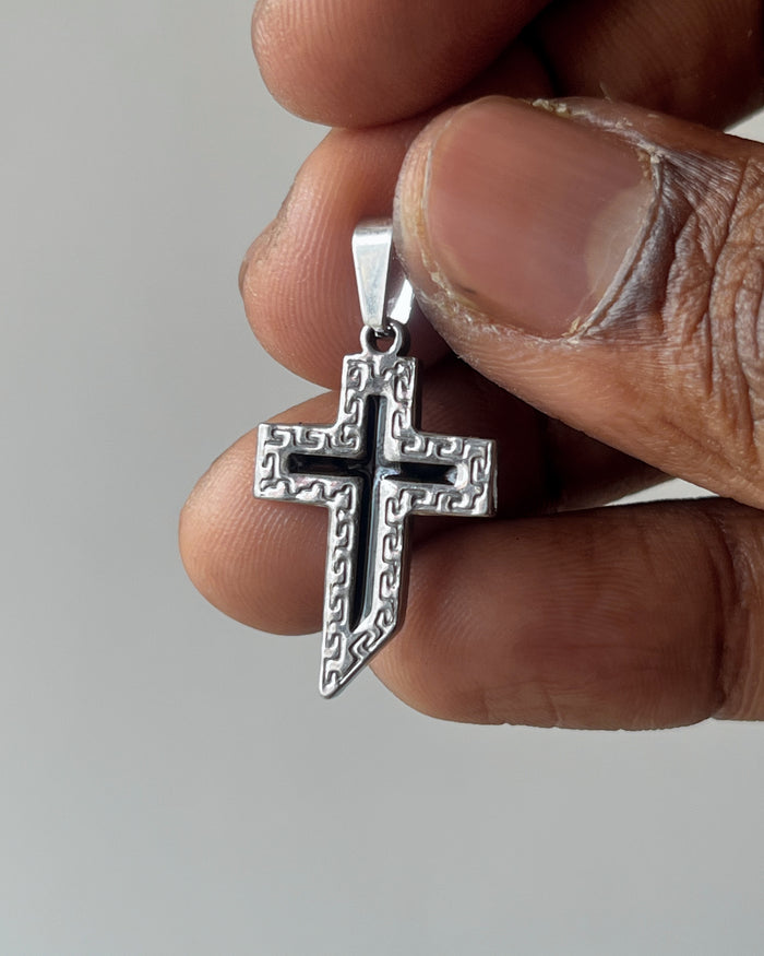 Teda cross silver charm